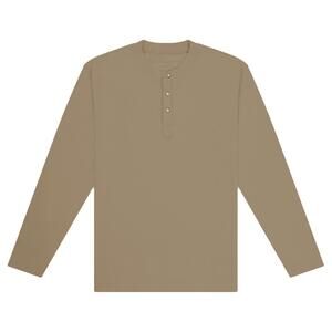 NEW TEXAS STANDARD men's standard waffle henley top in pecan brown